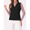 INSPIRE CHIC Women's Sleeveless Lightweight Button Up Quilted Round Neck Winter Puffer Vest - 2 of 4