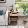 ORRD Natural Wood Nightstand, Modern Bedside Table with Storage Drawer and Open Shelf, Solid Wood End Table for Bedroom or Living Room - 2 of 4