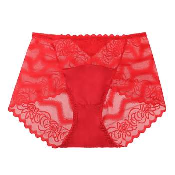 Agnes Orinda Women's Floral Laceback High Rise Solid Brief Stretchy Underwear