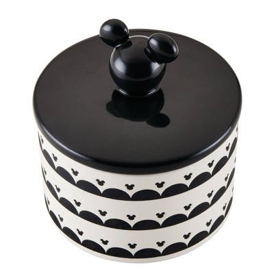 Disney Home Monochrome 3.5c Ceramic Canister Black: Stoneware Decorative Container, Circular, 7x10, Clean with Mild Detergent