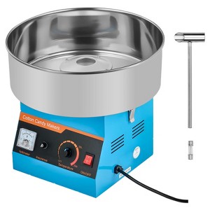 VEVOR Cotton Candy Machine Commercial, 1000W Electric Candy Floss Maker, Easy Use with 15 inch Stainless Steel Bowl and Sugar Scoop, Blue - 1 of 4