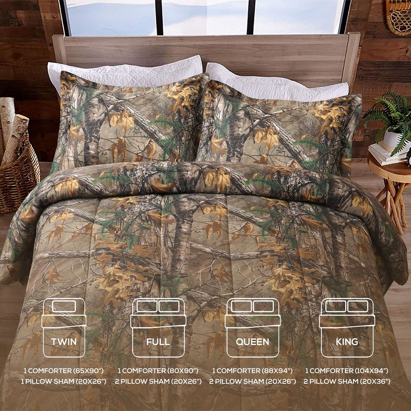 Realtree Xtra Dark Brown Camouflage Comforter Set, 5 of 8