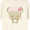 Sugar Cubs Latte & Mocha Matching Caps Crew Neck Short Sleeve Natural Women's T-shirt - 4 of 4