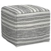 WyndenHall Eleanor Square Woven Pouf Black Melange/White: Handcrafted, No Assembly, Wool Upholstery, Contemporary Style - 3 of 4