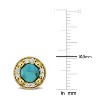 EVERLY JEWELRY | Yellow Plated Sterling Silver 2 1/4ct TGW Composite Light Blue Turquoise and Created White Sapphire Halo Stud Earrings - 2 of 4