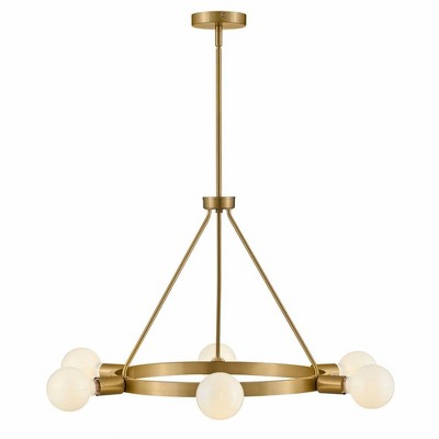 Lark Orla 6-Light Lacquered Brass Chandelier with Adjustable Height