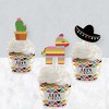 Big Dot of Happiness Let's Fiesta - Cupcake Decoration - Fiesta Cupcake Wrappers and Treat Picks Kit - Set of 24 - 3 of 4