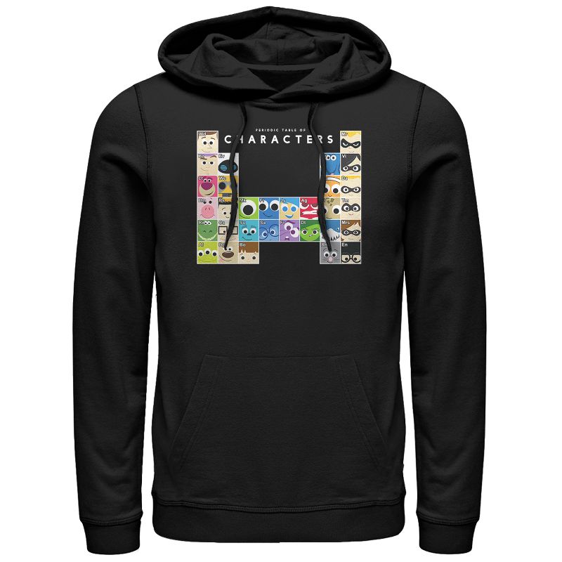 Men's Pixar Character Periodic Table Pull Over Hoodie, 1 of 4