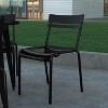 Emma and Oliver Armless Powder Coated Steel Stacking Dining Chair with 2 Slat Back for Indoor-Outdoor Use - 2 of 4