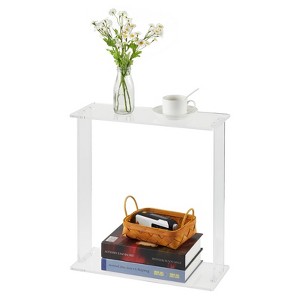 Acrylic Narrow Console Table for Entryway Clear Acrylic Table with Square Legs, Slim Design for Sofa, Foyer, Hallway, and Living Room - 1 of 4