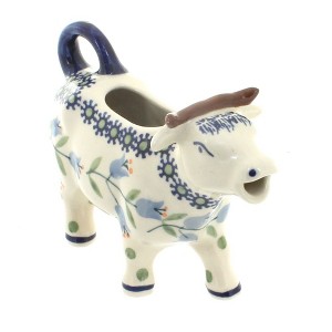 Blue Rose Polish Pottery D081 Manufaktura Cow Creamer - 1 of 2