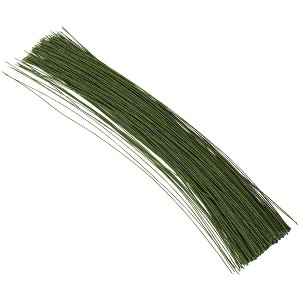 Juvale 300-Piece Dark Green 16-inch Floral Flower Wire Stems Florist Flower Arrangement, 24 Gauge - 1 of 4