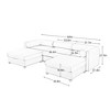 CAVINAS Modern Sectional Sofa with 3 Seats and 2 Ottomans,Convertible Modular Couch with Under-Sofa Storage,Couch for Living Room,2x Corner,White - 3 of 4