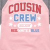 Girls' - Instant Message - Cousin Crew Red White Blue Shirt Tail Raglan Graphic T-shirt - 2 of 4