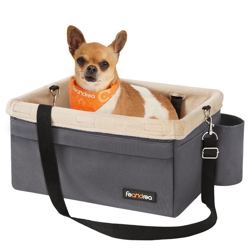 Feandrea Dog Car Seat, Pet Booster Seat for Small Dogs up to 18 lb, with Adjustable Straps, Removable Washable Fleece Liner, 2 of 6