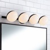 Possini Euro Design Celine Modern Wall Light Black Hardwire 30" 4-Light Fixture Opal White Glass Globe Shade for Bathroom Vanity - 2 of 4