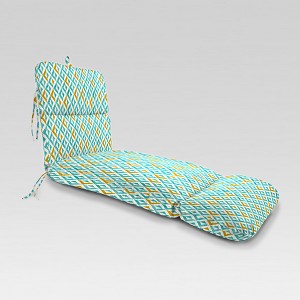 Outdoor Knife Edge Chaise Lounge Cushion - Turquoise/Gold - Jordan Manufacturing