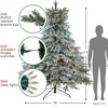Northlight Real Touch™️ Pre-Lit Full Flocked Jasper Balsam Fir Artificial Christmas Tree - 7.5' - Clear Lights - 4 of 4