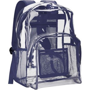 Clear Heavy Duty PVC Transparent Backpack - Extra Large Size with Reinforced Straps, Ideal for College - 1 of 4