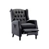 Recliner Chair With Seat Cushion, Buckle Backrest PU Reclining Sofa Chair, Modern Armchair Reading Chair - 2 of 4