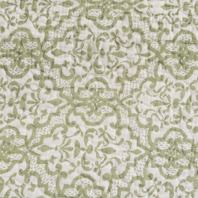 Althea King Gray Cotton Reversible Botanical Quilt