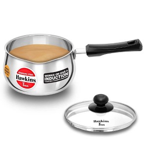 Hawkins 2L Stainless Steel Sauce Pan with Glass Lid: Induction & Gas Compatible, Hand Wash, 1-Year Warranty - 1 of 4