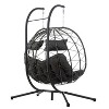 NicBex 2-Seat Indoor Outdoor Wicker Hanging Egg Chair with Cushion and Stand for Patio Bedroom Porch Garden - 2 of 4