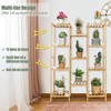 Costway Bamboo 11-Tier Plant Stand Utility Shelf Free Standing Storage Rack Pot Holder - 3 of 4