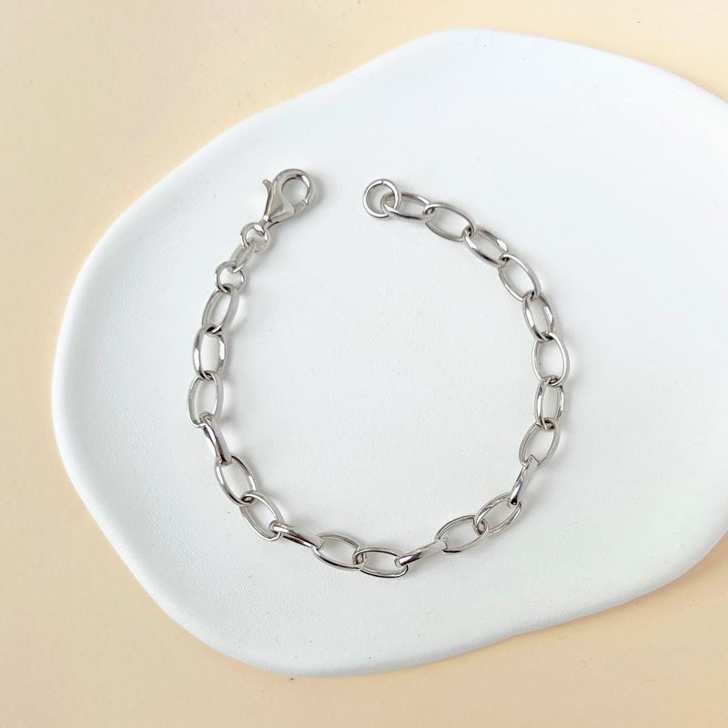 Girl's Classic Link Base Bracelet Sterling Silver - In Season Jewelry, 5 of 7