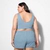Women's French Terry Slim Fit Deep V-Neck Tank Top - Wild Fable™ - 3 of 4