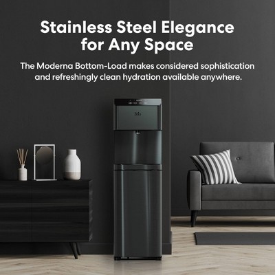 Brio Black Stainless Steel Tri-Temperature Bottom Load Water Cooler