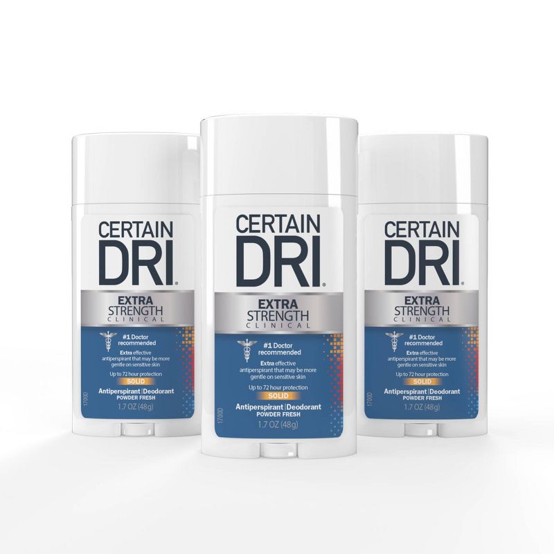 Certain Dri Extra Strength Clinical Solid Antiperspirant + Deodorant - Unscented - 1.7oz/3pk, 1 of 7