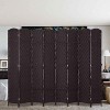 FDW Round Top Woven Room Divider 4/6/8-Panel Foldable Partition Screen  for Home Office - 2 of 4