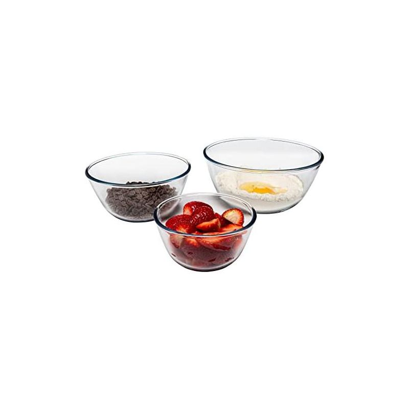 Pyrex Prepware 2-1/2-Quart Rimmed Mixing Bowl, Clear (Pack of 2), 3 of 5