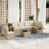 vidaXL Garden Sofa Set Beige PE rattan, powder-coated steel, tempered glass - 2 of 4