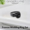 Wedding Ring Set for Women Halo CZ  White Gold Sterling Silver Engagement Ring Ginger Lyne Collection - 3 of 4