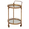 Traditional Iron and Mirrored Bar Cart Brass - Olivia & May: Round Frame, 2-Tier, Wine Storage, Indoor Use - 4 of 4