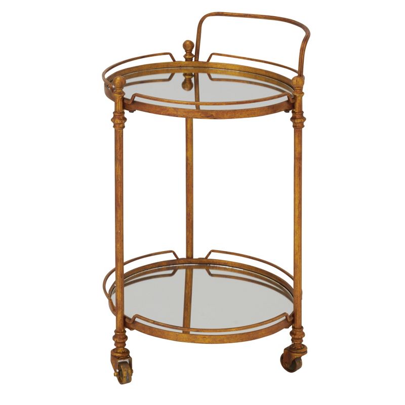 Traditional Iron and Mirrored Bar Cart Brass - Olivia &#38; May, 5 of 10