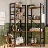 5 Tier Shelf Bookshelf, Display Book Shelf, Wide Bookcase, Rustic Wooden Shelving for Bedroom, Living Room, Home & Office Shelving - 4 of 4