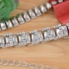 Anna-Kaci Women's Geometric Square Link Waist Chain with Adjustable Extender and Shimmering Accents - Silver - 2 of 4