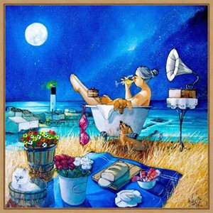 Amanti Art Just Perfect at Vlees Bay by Ronald West Framed Canvas Wall Art - 1 of 4