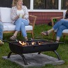 Sunnydaze Outdoor Camping or Backyard Rectangular Northland Fire Pit with Cooking Grill Grate, Spark Screen, Log Poker, and Fire Pit Cover - 36" - 3 of 4