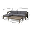 Sapphtopaz 5-Piece Outdoor Patio Sofa Set, Wood Outdoor Sofa with Cushions, L-Shape Modular Sofa, 3-Seater Sectional Sofa with Ottoman & Coffee Table - 2 of 4