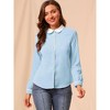 Allegra K Women's Vintage Button Down Contrast Peter Pan Collar Office Work Blouse - 2 of 4