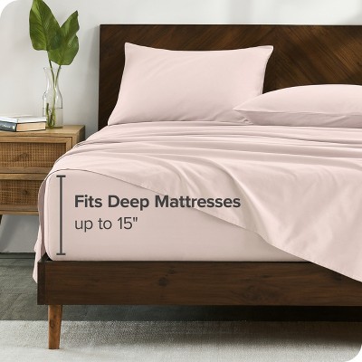 King Dusty Pink Organic Cotton Percale Sheet Set