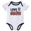 MLB Detroit Tigers Infant Girls' 3pk White Bodysuit - 2 of 4