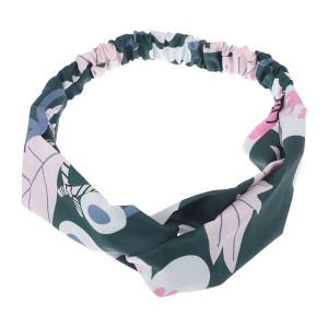 Unique Bargains Women's Fashion Leaf Pattern Cross Elastic Hairband 1 Pc - 1 of 4