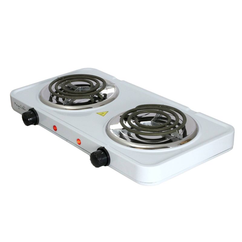 MegaChef Portable Dual Electric Coil Cooktop - White, 2 of 8