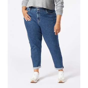 DENIZEN® from Levi's® Women's Plus Size Mid-Rise Cropped Boyfriend Jeans - Splish Splash Stonewash 26