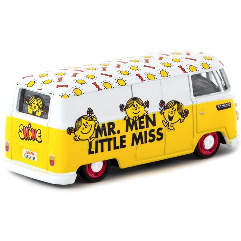 Volkswagen Type II (T1) Panel Van Yellow and White "Mr. Men & Little Miss" 1/64 Diecast Model Car by Schuco & Tarmac Works, 3 of 4